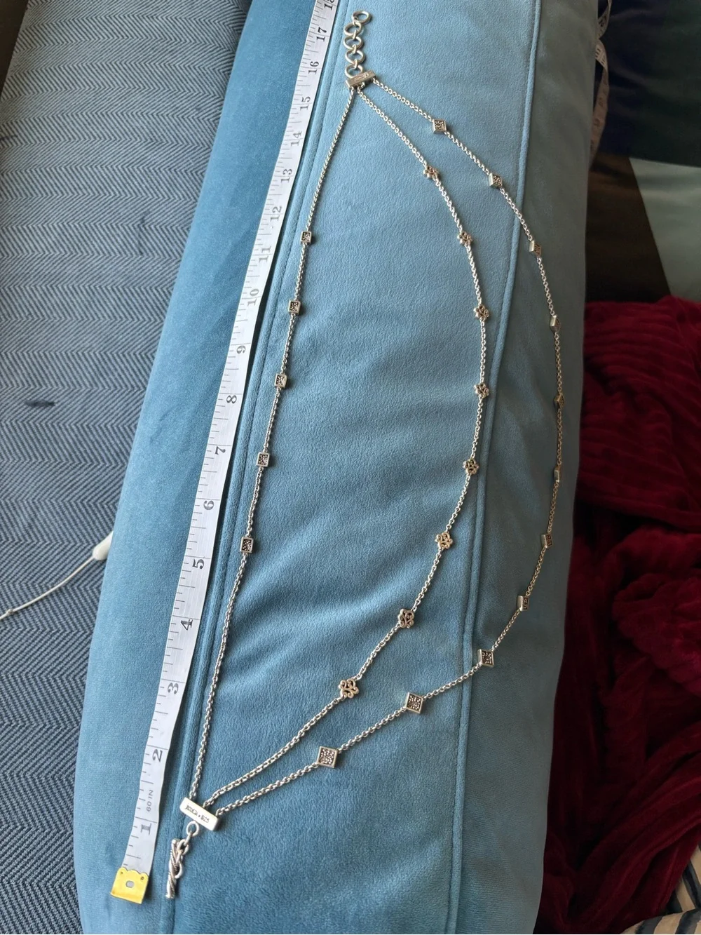 Vintage Silver Station Necklace with Decorative Charms